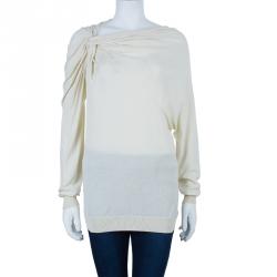 Pre Owned Lanvin Beige Knot Detail Top M