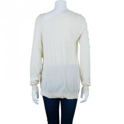 Pre Owned Lanvin Beige Knot Detail Top M