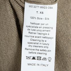 Pre Owned Lanvin Khaki Gathered Short Dress XS