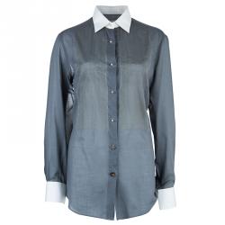 Pre Owned Lanvin Contrast Collar Shirt M