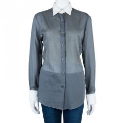 Pre Owned Lanvin Contrast Collar Shirt M