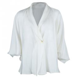 Lanvin White Oversize Silk Top M