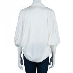 Lanvin White Oversize Silk Top M