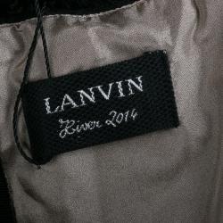 Pre Owned Lanvin Black Lace Strapless Gown M