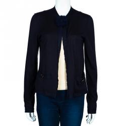 Pre Owned Lanvin Navy Two Pocket Cardigan M