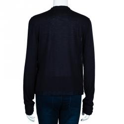 Pre Owned Lanvin Navy Two Pocket Cardigan M
