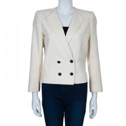Pre Owned Lanvin Off-white Wool Short Jacket M