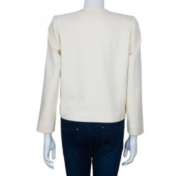 Pre Owned Lanvin Off-white Wool Short Jacket M