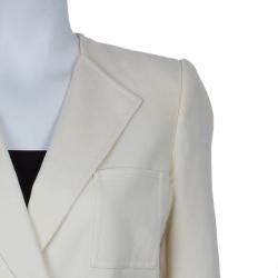 Pre Owned Lanvin Off-white Wool Short Jacket M