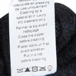 Pre Owned Lanvin Grey Rib Knit Wool Dress M