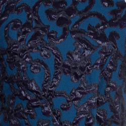 Pre Owned Lanvin Blue Brocade Dress M