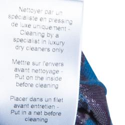 Pre Owned Lanvin Blue Brocade Dress M