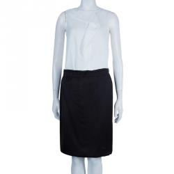 Pre Owned Lanvin Black Silk Skirt S
