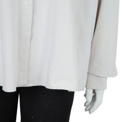 Pre Owned Lanvin Pale Grey Long Sleeve Button Down Oversized Shirt M