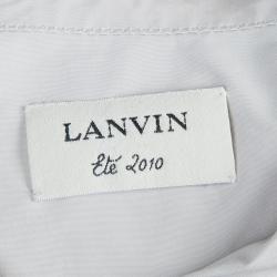 Pre Owned Lanvin Pale Grey Long Sleeve Button Down Oversized Shirt M