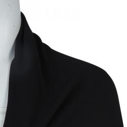 Pre Owned Lanvin Black Knit Tassel Waist Tie Detail Wrap Blouse M
