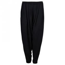 Pre Owned Lanvin Black Draped Harem Pants M