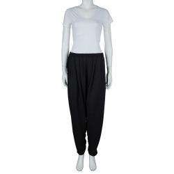 Pre Owned Lanvin Black Draped Harem Pants M