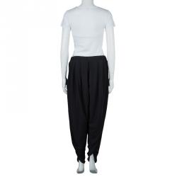 Pre Owned Lanvin Black Draped Harem Pants M