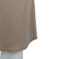 Pre Owned Lanvin Beige Jersey Draped Shoulder Sleeveless Dress M
