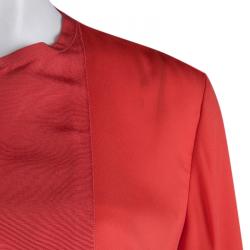 Pre Owned Lanvin Red Long Sleeve Blouse M