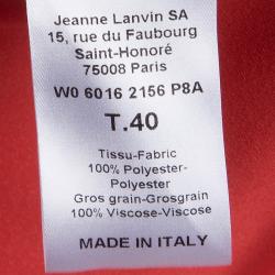 Pre Owned Lanvin Red Long Sleeve Blouse M