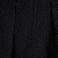 Pre Owned Lanvin Black Textured Box Pleated Skirt M