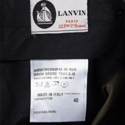 Pre Owned Lanvin Khaki Brown Cotton Trousers M