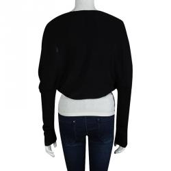 Pre Owned Lanvin Black Cashmere Long Sleeve Shrug M