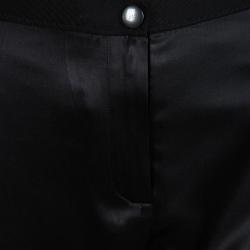Pre Owned Lanvin Black Silk Trousers M