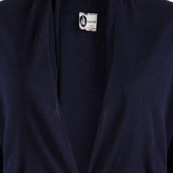 Lanvin Navy Blue Cotton Knit Draped Belted Cardigan M