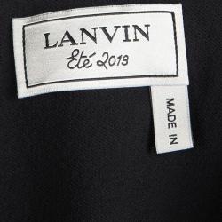 Pre Owned Lanvin Black Silk Oversized Draped Midi Dress S