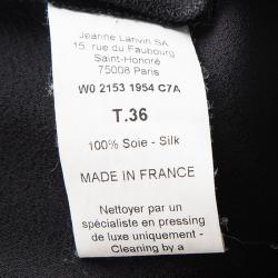 Pre Owned Lanvin Black Silk Oversized Draped Midi Dress S