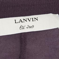 Pre Owned Lanvin Purple Knit Contrast Trim Button Front Cardigan S