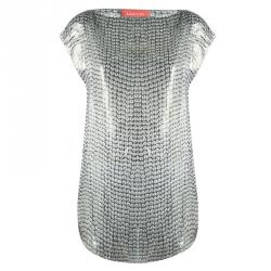 Pre Owned Lanvin Metallic Lurex Silk Sleeveless Sheer Top M