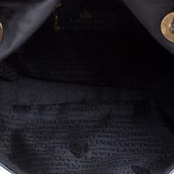 Pre Owned Lanvin Metallic Navy Blue Python Happy Shoulder Bag