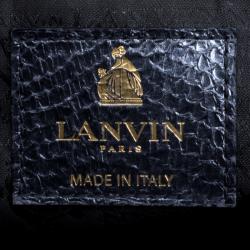 Pre Owned Lanvin Metallic Navy Blue Python Happy Shoulder Bag