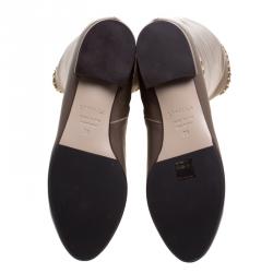 Pre Owned Le Silla Brown Leather Chain Detail Knee High Boots Size 39