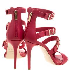 Le Silla Red Leather Minerva Strappy Sandals Size 37