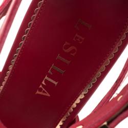Le Silla Red Leather Minerva Strappy Sandals Size 37
