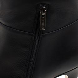 Pre Owned Le Silla Black Leather Over The Knee Platform Boots Size 37.5