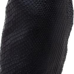 Le Silla Black Python Over The Knee Pointed Toe Boots Size 40