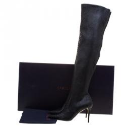 Le Silla Black Python Over The Knee Pointed Toe Boots Size 40