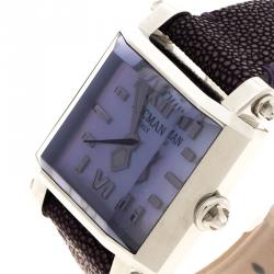 Locman Purple Mother of Pearl N.F0135 Sharkskin Leather Women's Wristwatch 37MM