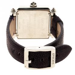 Locman Purple Mother of Pearl N.F0135 Sharkskin Leather Women's Wristwatch 37MM
