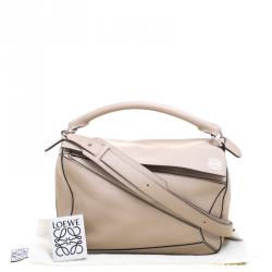 Pre Owned حقيبة كتف لويفي بازل جلد بيج