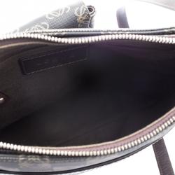 Pre Owned حقيبة كروس لويفي لوغوس إنغرام جلد وفينيل بنية داكنة 