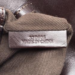 Pre Owned حقيبة كروس لويفي لوغوس إنغرام جلد وفينيل بنية داكنة 