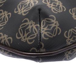 Pre Owned حقيبة كروس لويفي لوغوس إنغرام جلد وفينيل بنية داكنة 