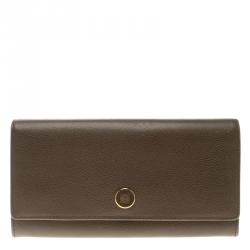 Loewe Carob Brown Leather Continental Wallet
